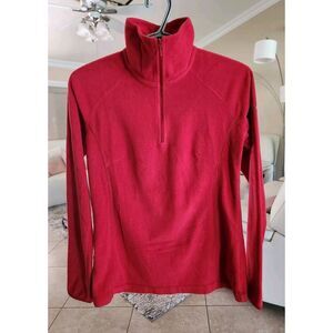 Columbia Women's 1/4 Zip Pullover Fleece Sweatshirt Lightweight Red‎ Size XS